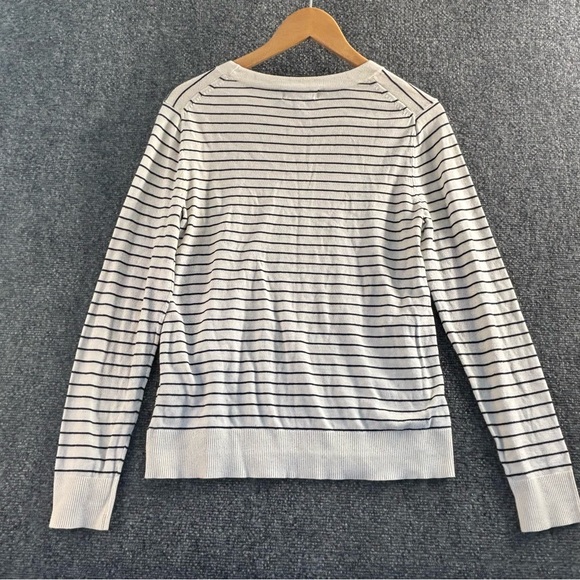 Banana Republic Crewneck Sweater - White and Navy Stripes - Picture 4 of 6